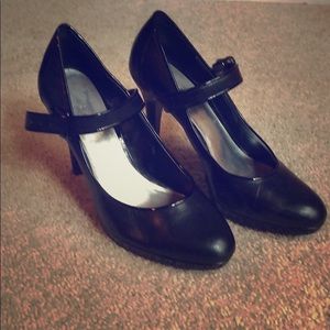 Black high heel Mary Janes